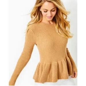 Lily Pulitzer Lanta Ribbed Peplum Sweater - Size Small